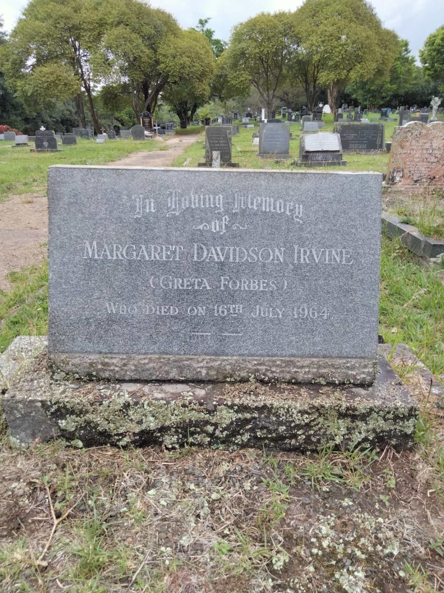 IRVINE Margaret Davidson nee FORBES -1964