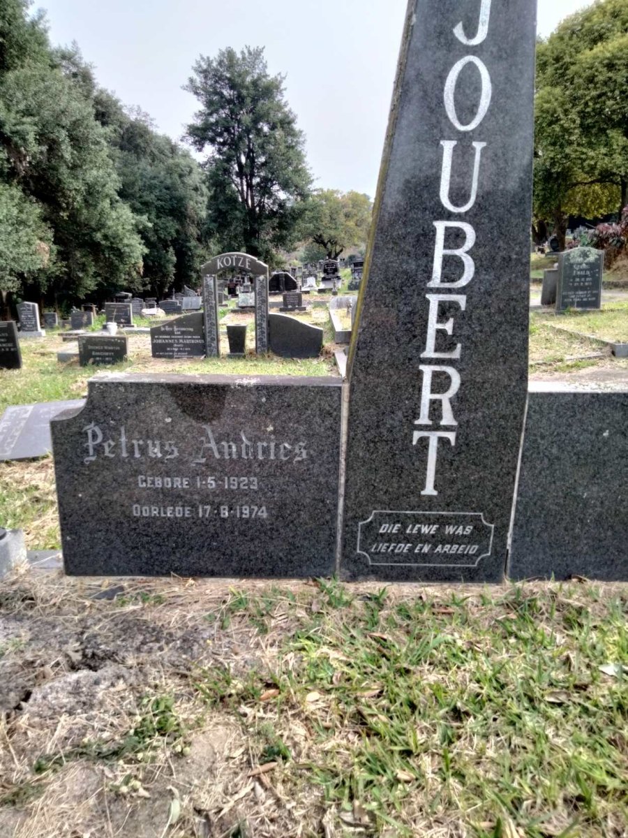 JOUBERT Petrus Andries 1923-1974