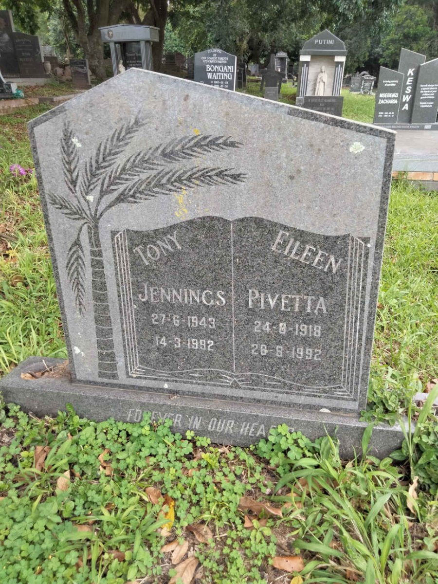 JENNINGS Tony 1943-1992 :: PIVETTA Eileen 1918-1992