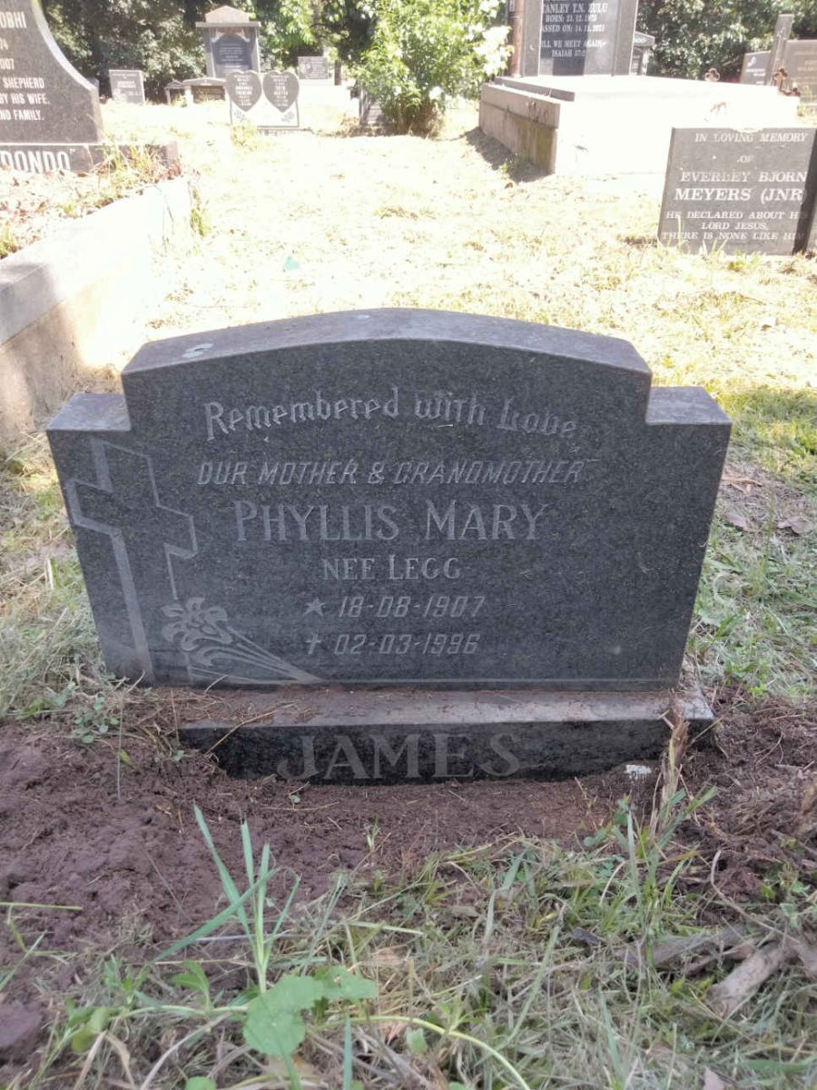 JAMES Phyllis Mary nee LEGG 1907-1996