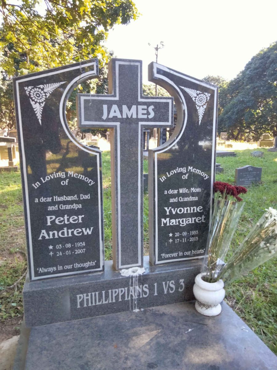 JAMES Peter Andrew 1954-2007 & Yvonne Margaret 1955-2015