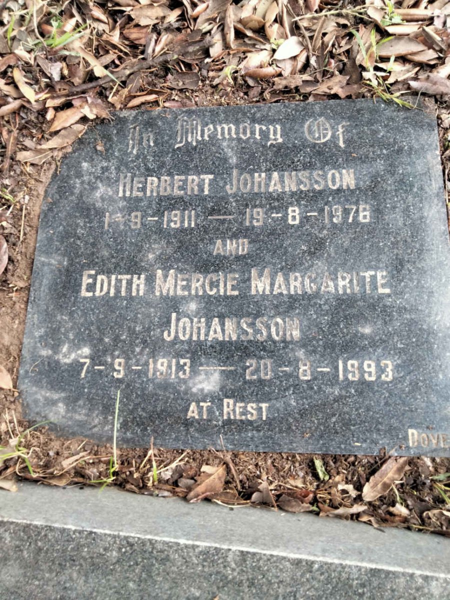 JOHANSSON Herbert 1911-1976 &amp; Edith Mercie Margarite 1913-1993