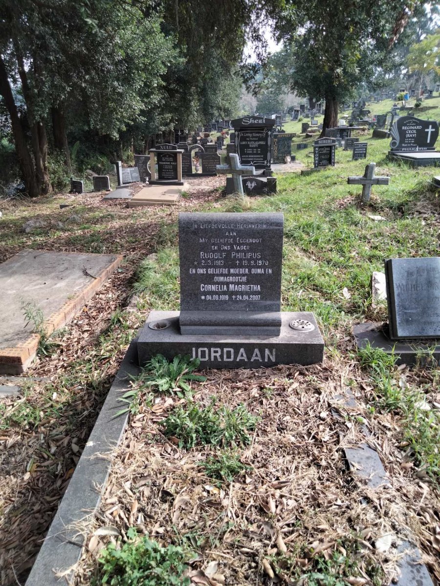 JORDAAN Rudolph Philipus 1913-1970 &amp; Cornelia Magrietha 1919-2007