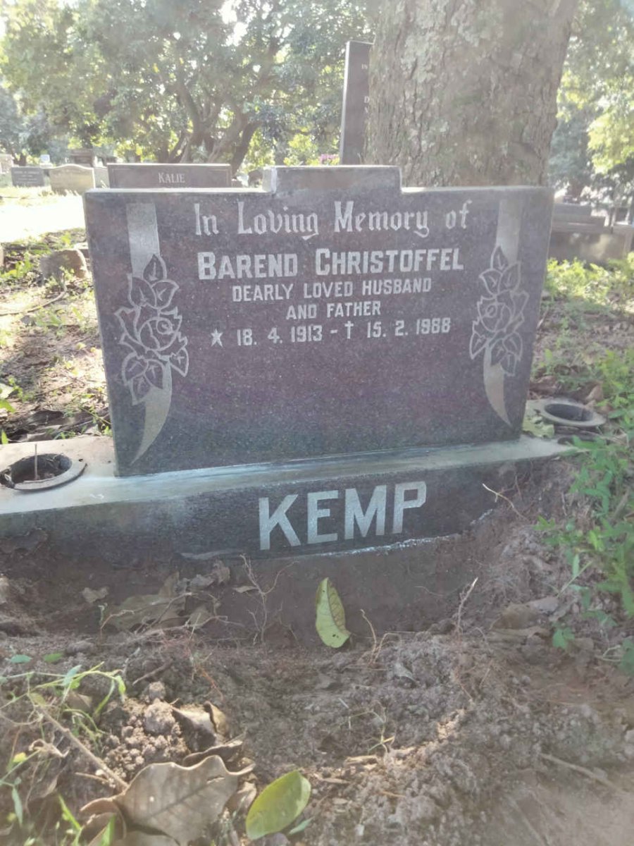 KEMP Barend Christoffel 1913-1988