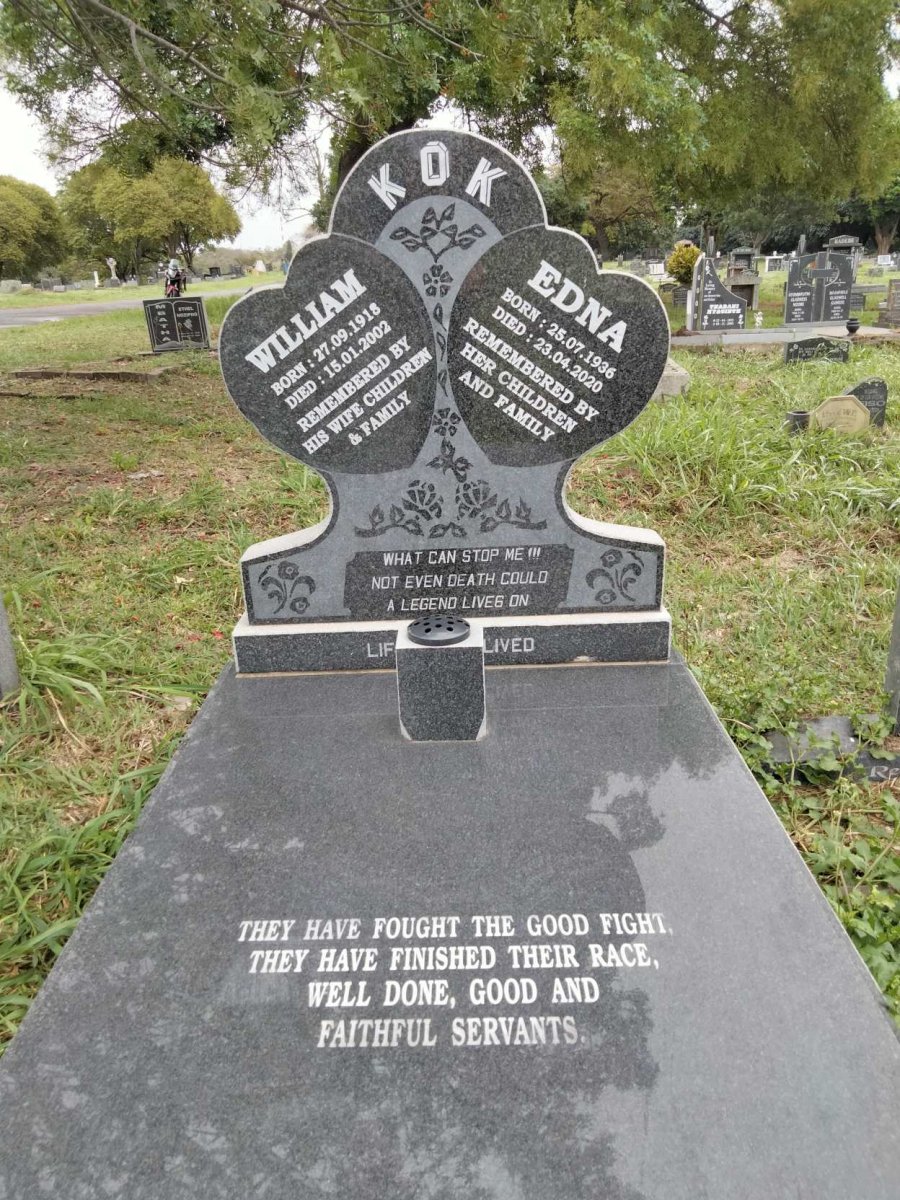KOK William 1918-2002 &amp; Edna 1936-2020