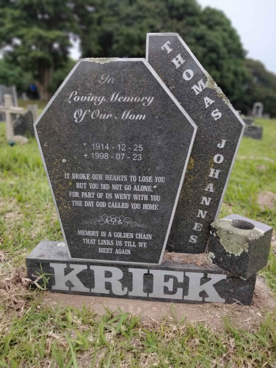 KRIEK Thomas Johannes 1914-1998