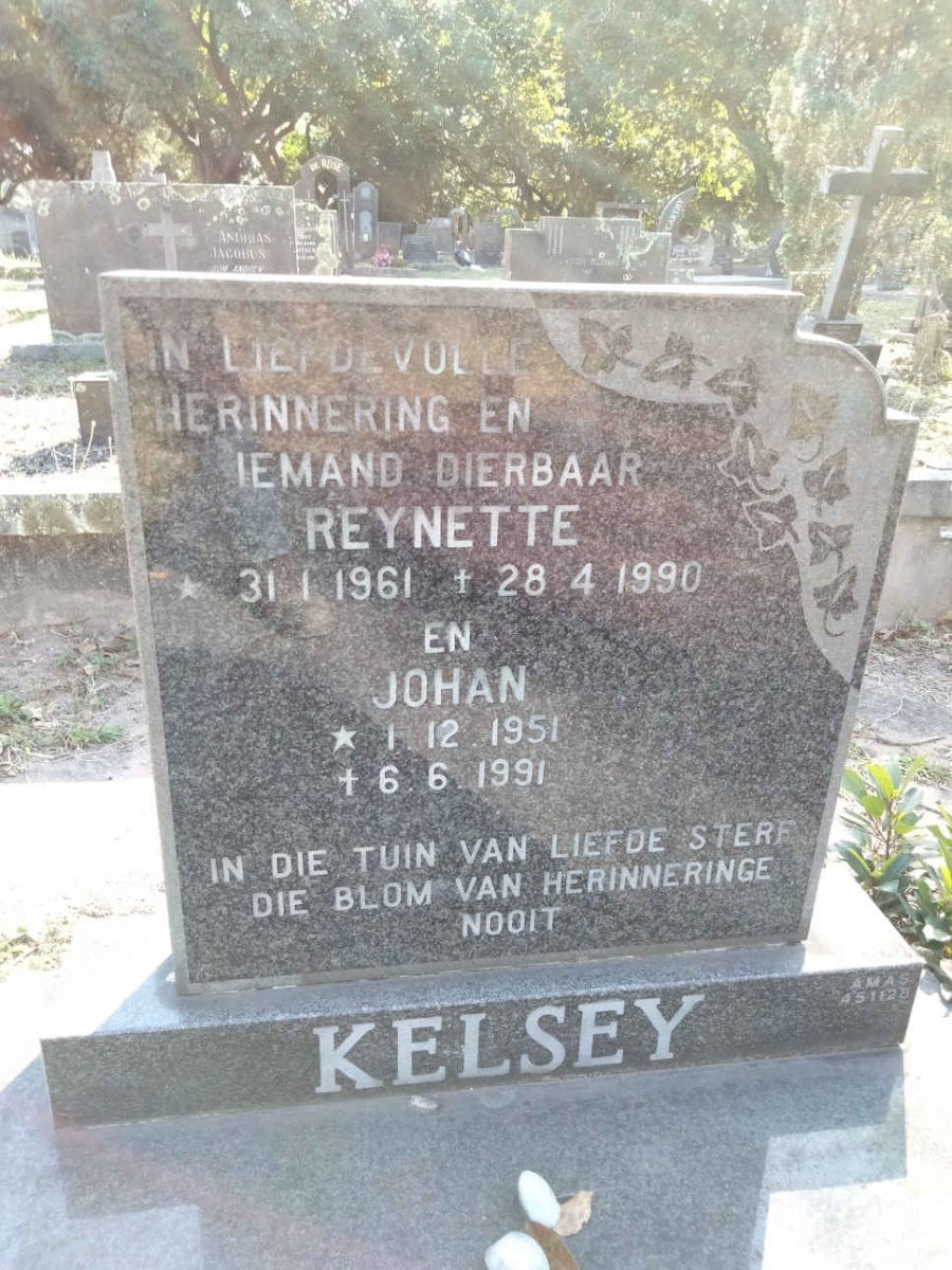 KELSEY Johan 1951-1991 &amp; Reynette 1961-1990