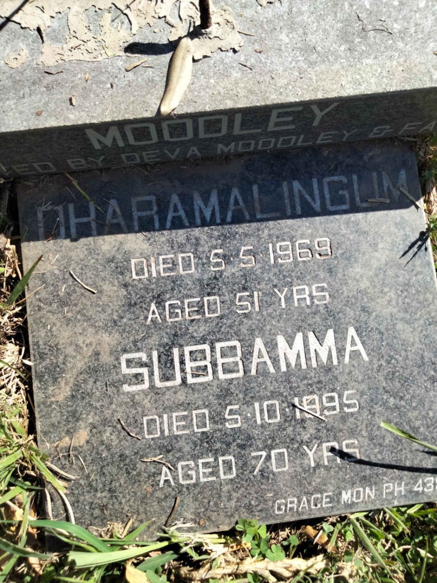 MOODLEY Dharamalingum -1969 &amp; Subbamma -1995