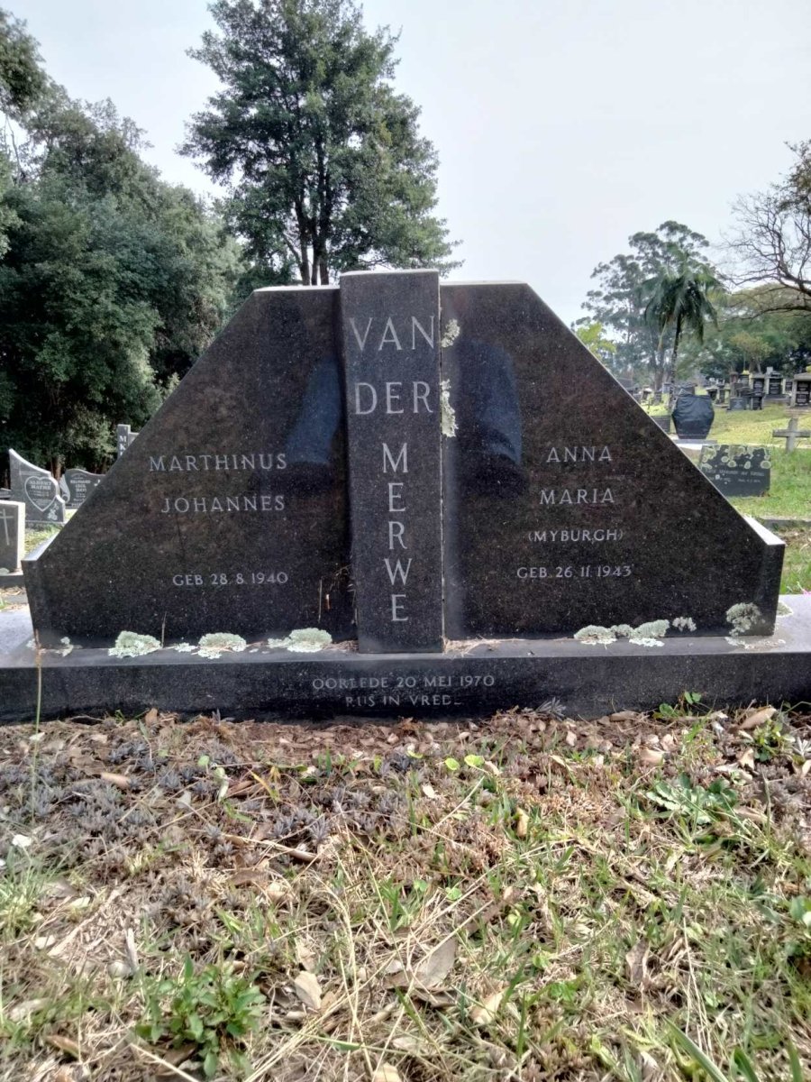 MERWE Marthinus Johannes, van der 1940-1970 &amp; Anna Maria MYBURGH 1943-1970