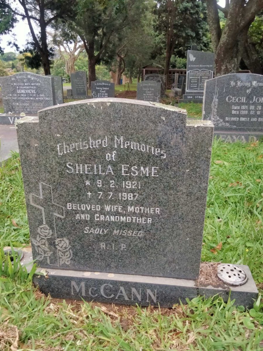 MCCANN Sheila Esme 1921-1987
