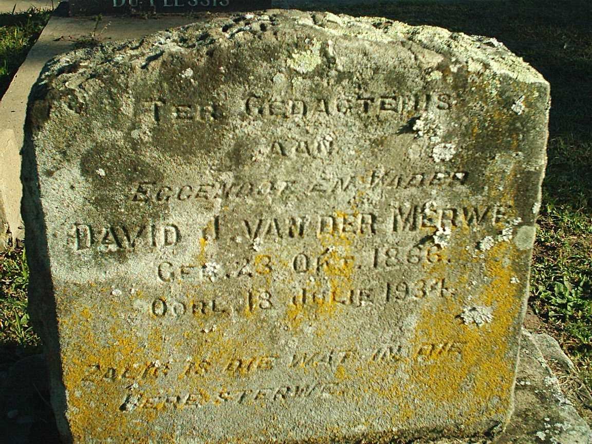 MERWE David J., van der 1866-1934