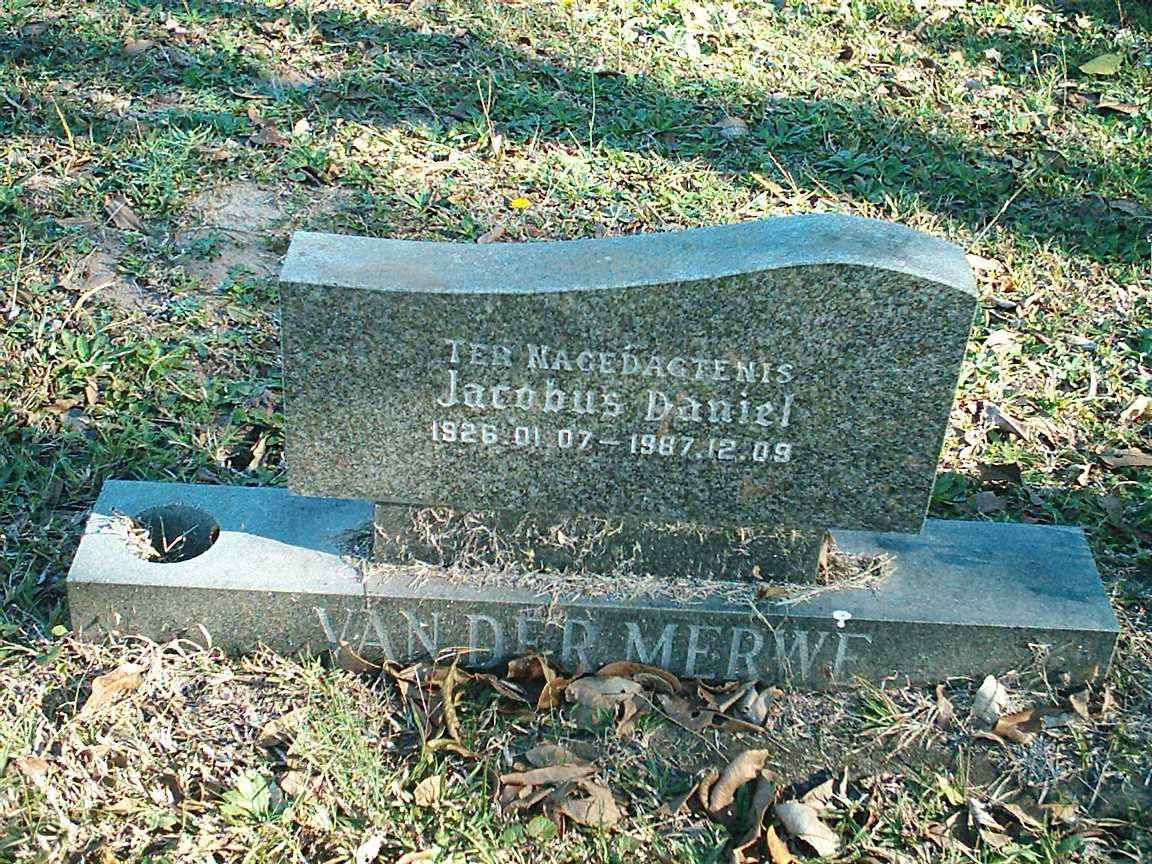 MERWE Jacobus Daniel, van der 1926-1987
