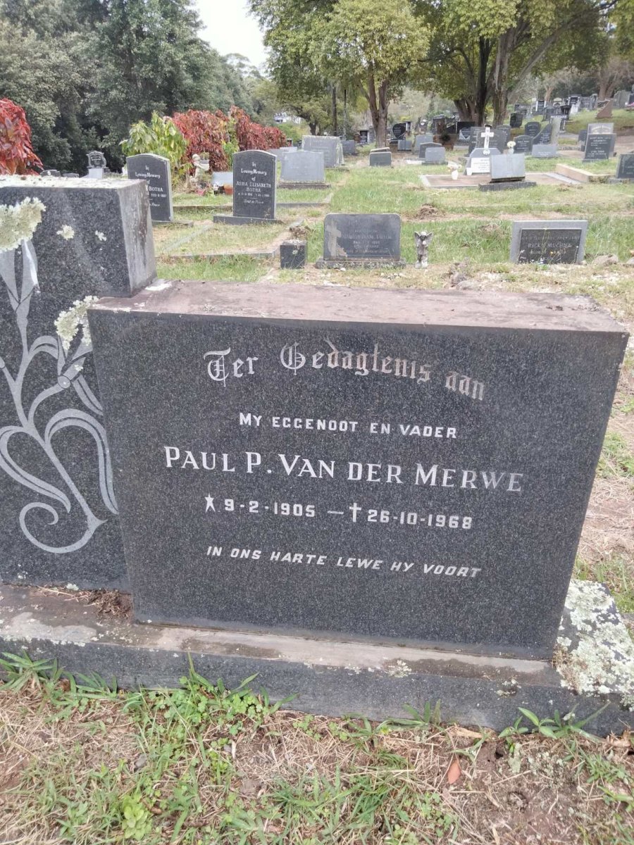 MERWE Paul P., van der 1905-1968