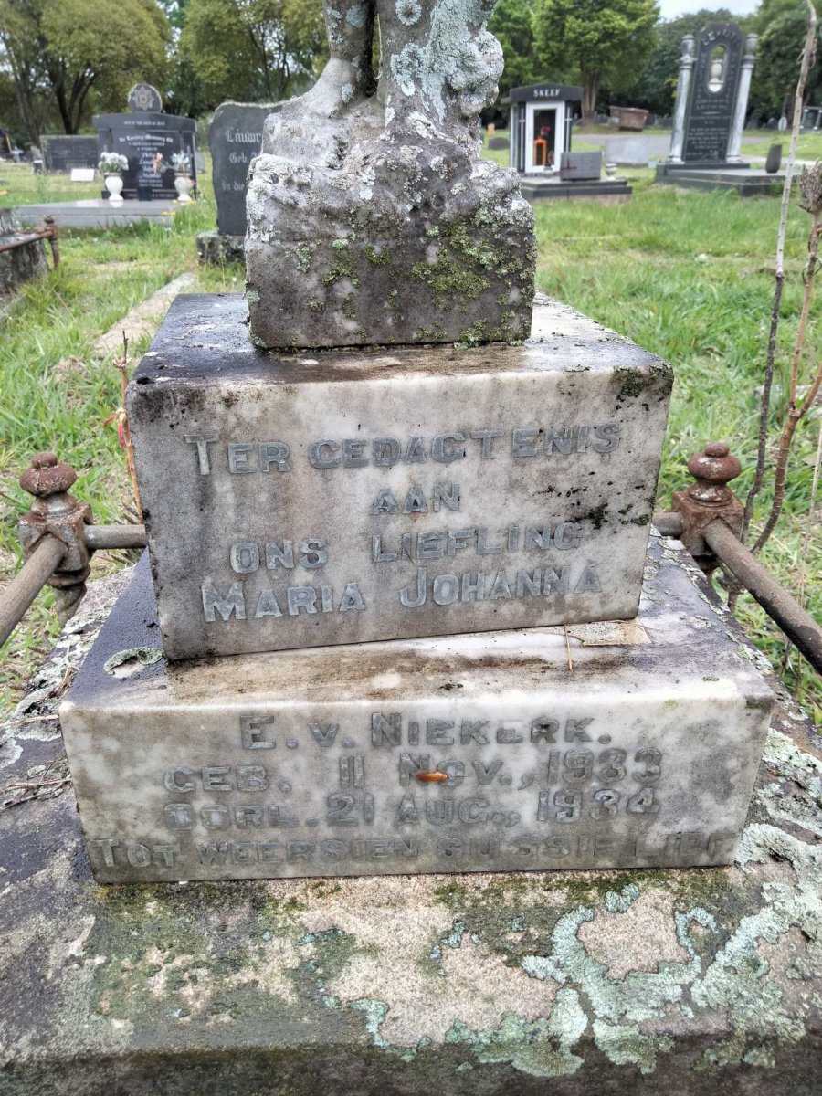 NIEKERK Maria Johanna E., van 1933-1934