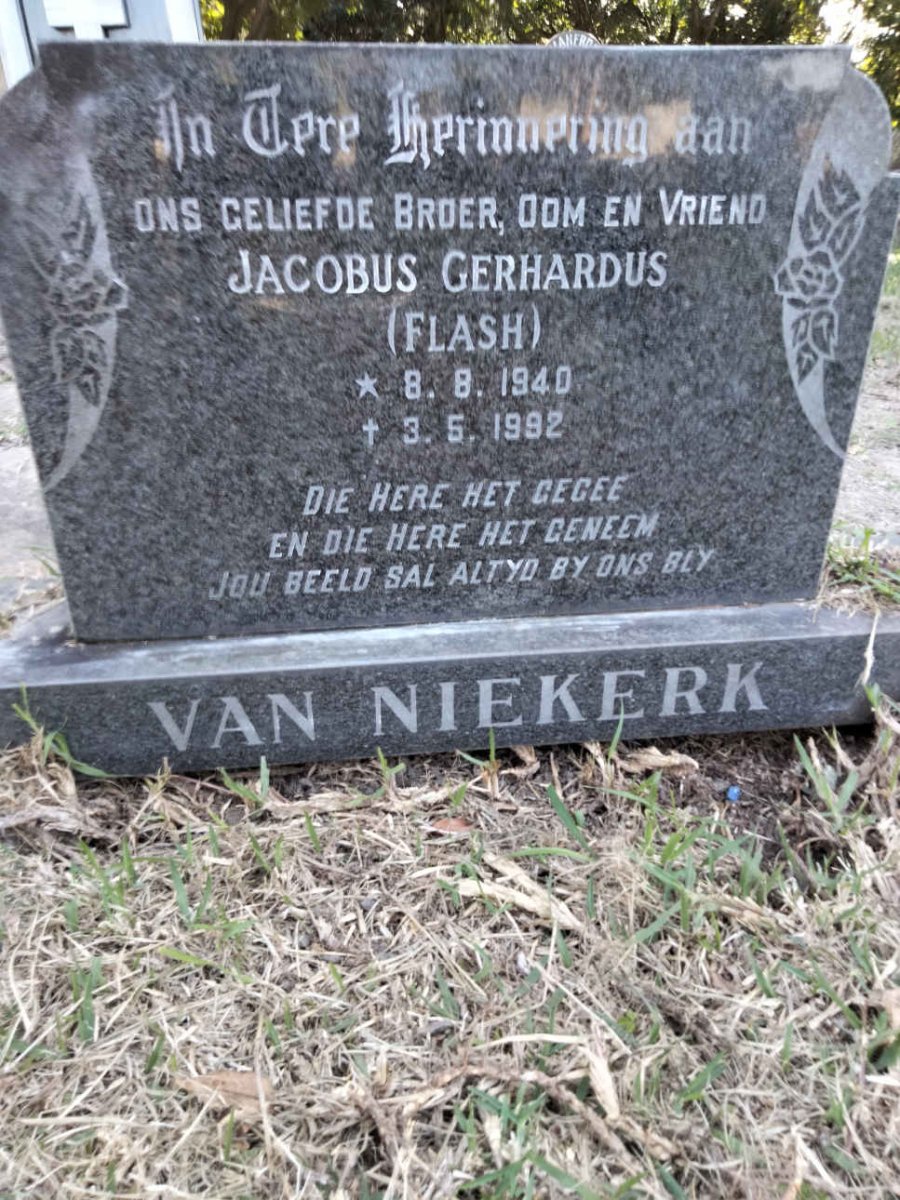 NIEKERK Jacobus Gerhardus, van 1940-1992