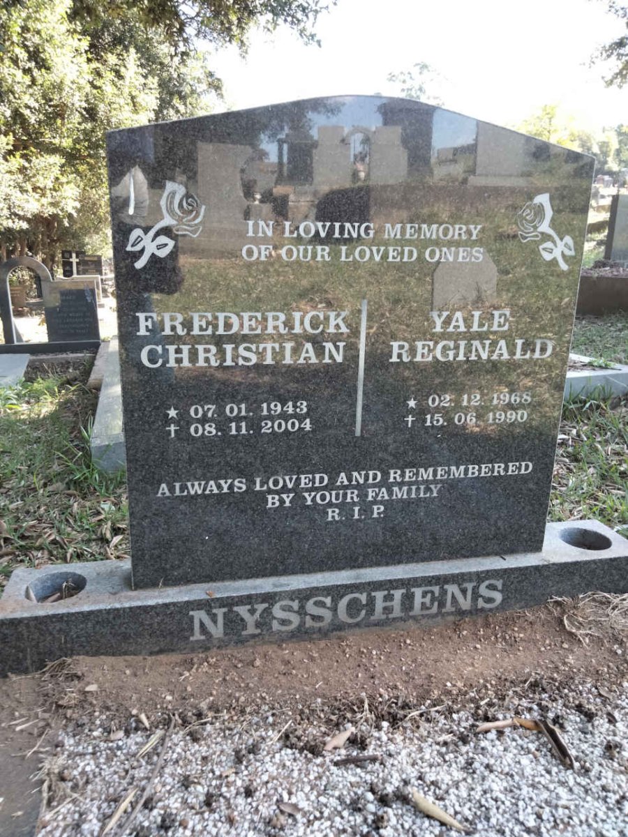 NYSSCHENS Frederick Christian 1943-2004 :: NYSSCHENS Yale Reginald 1968-1990