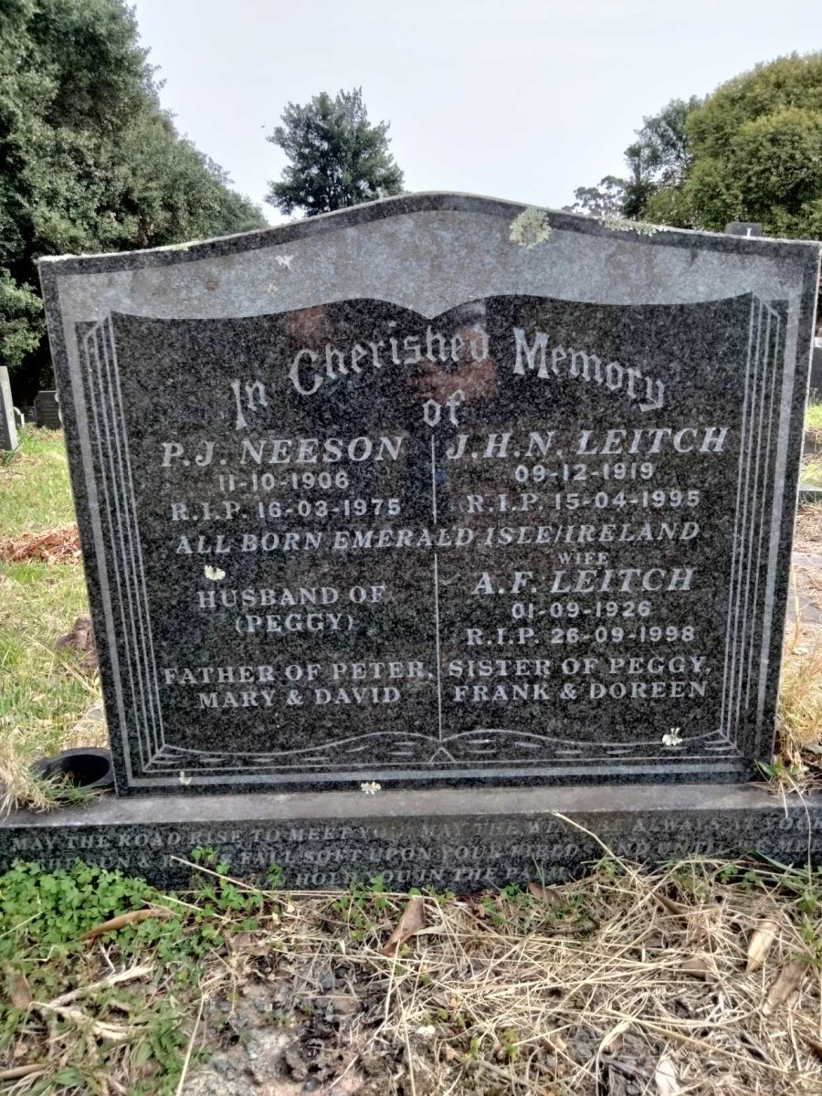 NEESON P.J. 1906-1975 :: LEITCH J.H.N. 1919-1995 &amp; A.F. 1926-1998