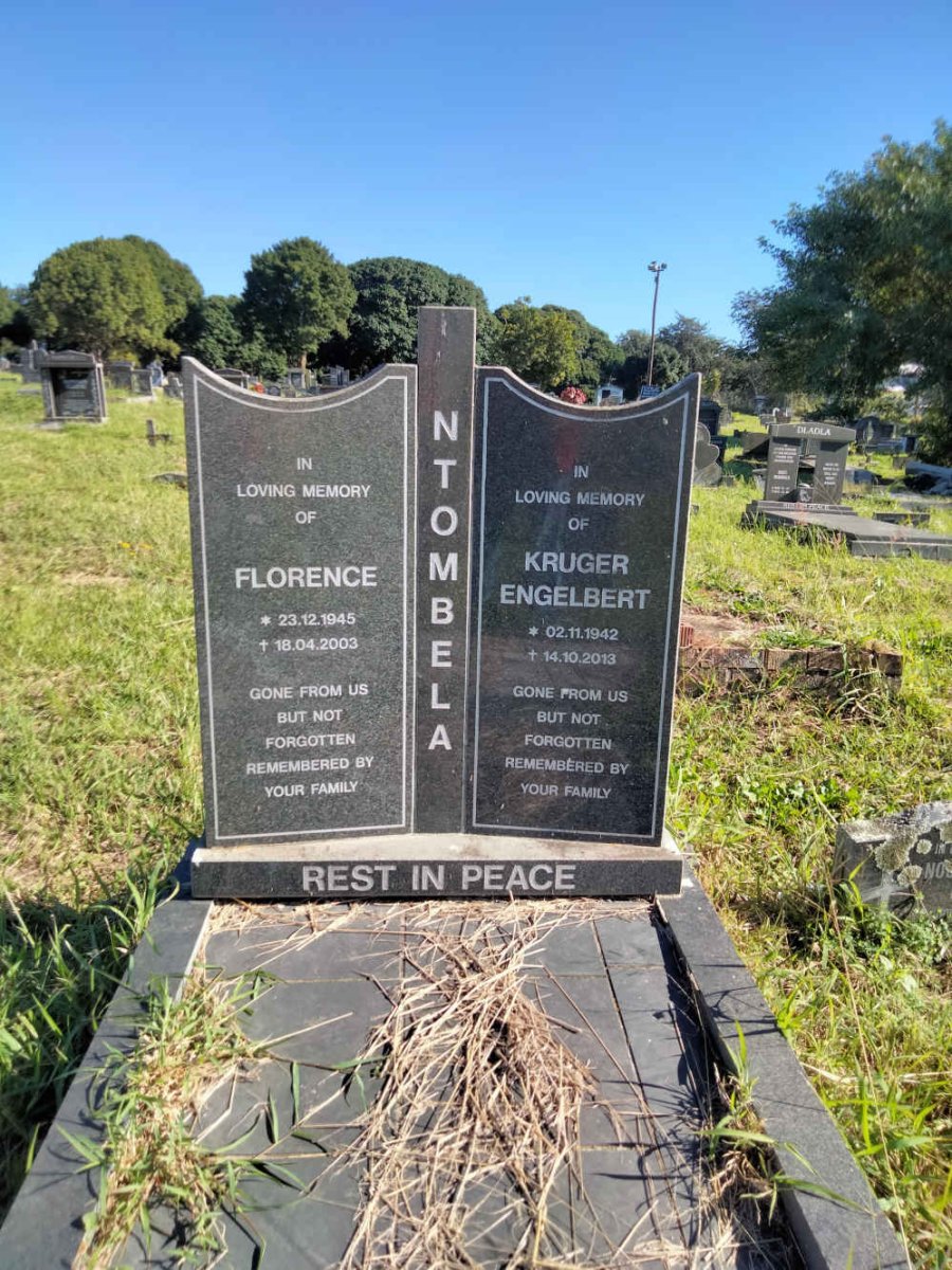 NTOMBELA Kruger Engelbert 1942-1942 & Florence 1945-2003