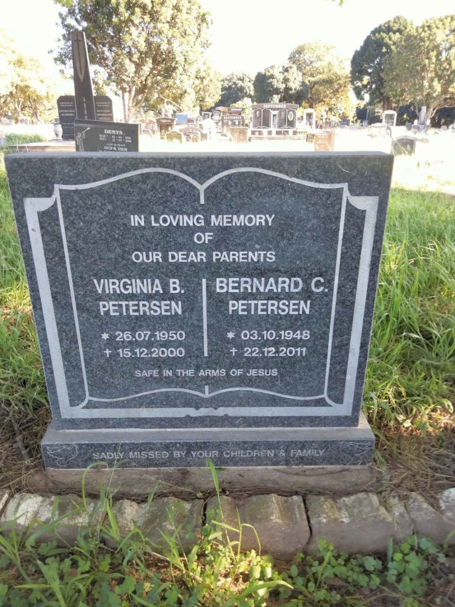 PIETERSEN Bernard C. 1948-2011 & Virginia B. 1950-2000