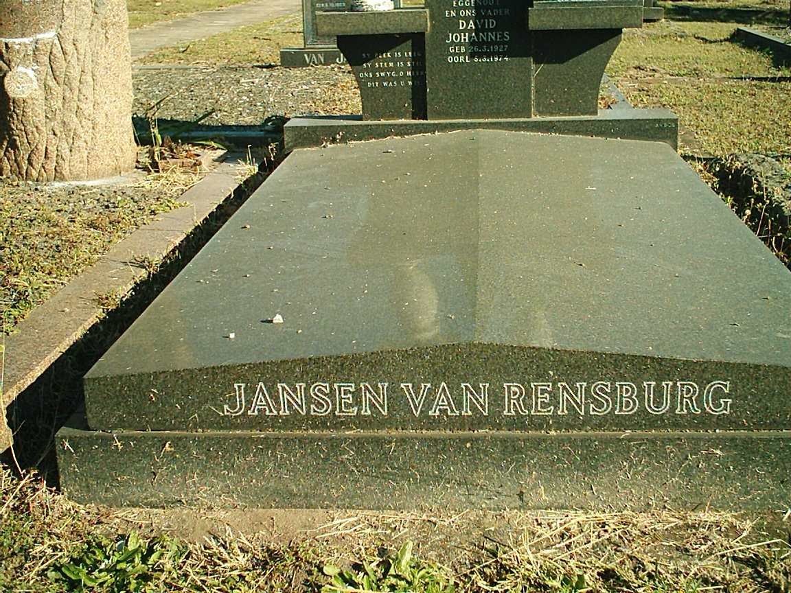 RENSBURG David Johannes, Jansen van 1927-1974 &amp; Anna Jacomina 1925-2004