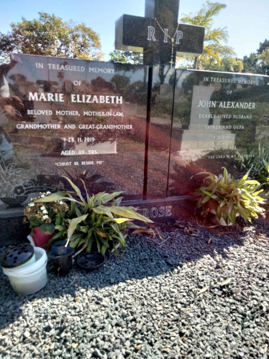 ROSE John Alexander -1982 &amp; Marie Elizabeth -2019
