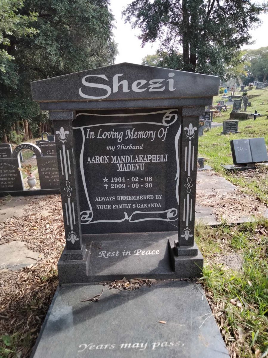 SHEZI Aaron Mandlakapheli Madevu 1964-2009