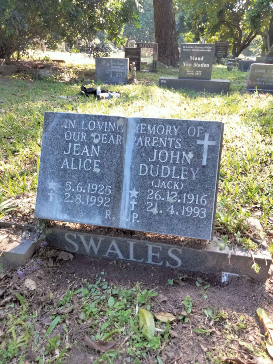 SWALES John Dudley 1916-1993 & Jean Alice 1925-1992