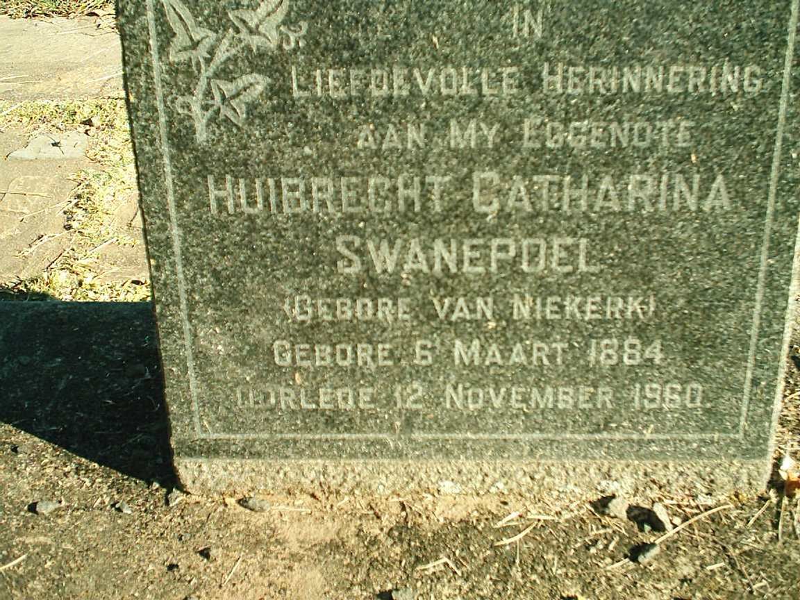 SWANEPOEL Huibrecht Catharina nee VAN NIEKERK 1884-1960