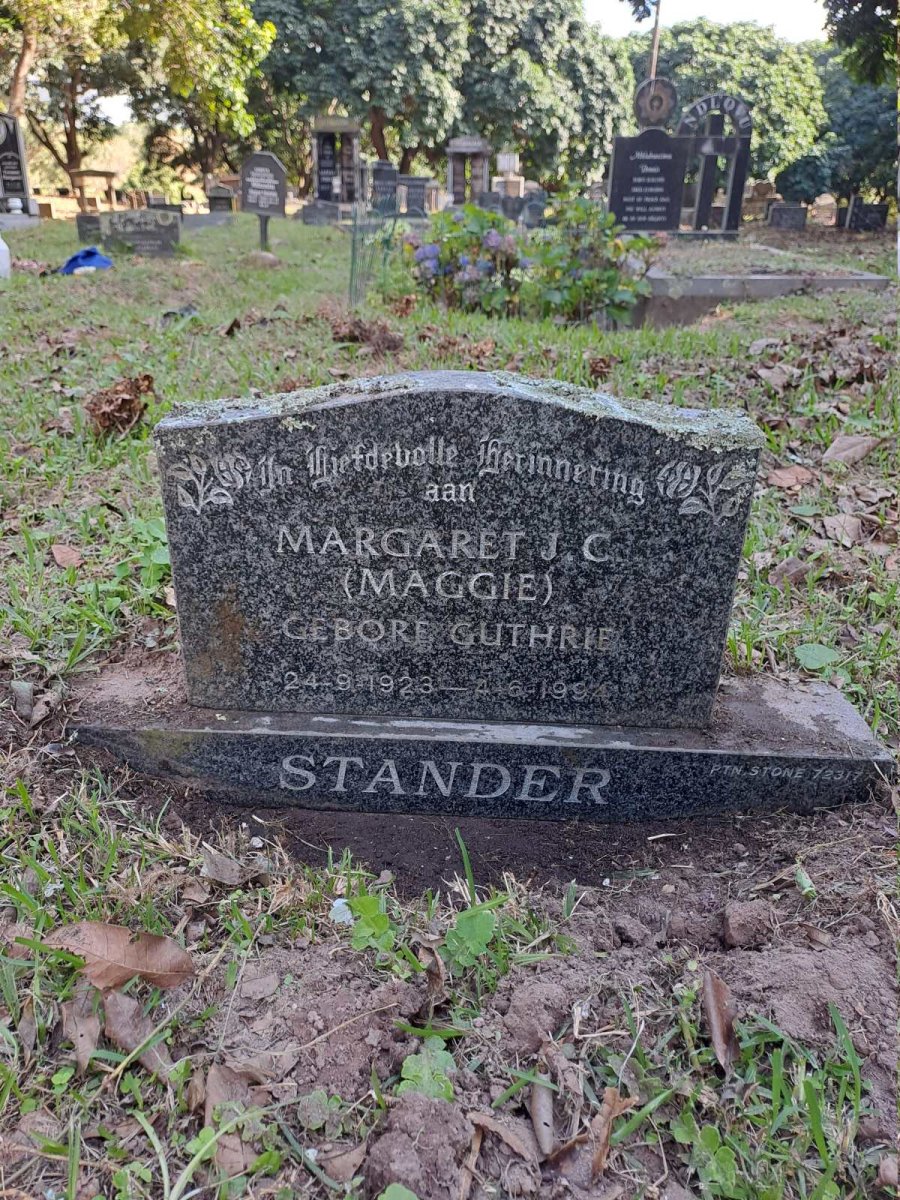 STANDER Margaret J.C. nee GUTHRIE 1923-1994