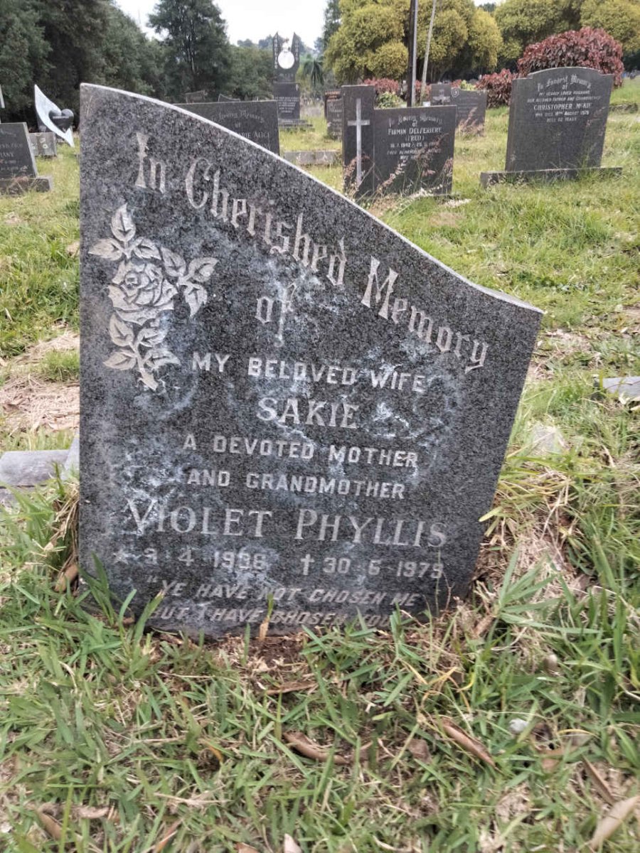SAKIE Violet Phyllis 1936-1979