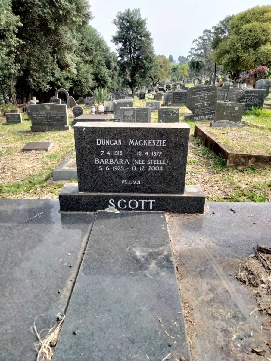 SCOTT Duncan Mackenzie 1919-1977 &amp; Barbara STEELE 1925-2004