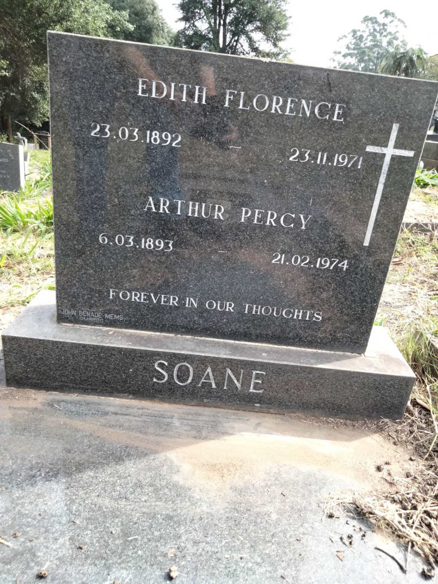 SOANE Arthur Percy 1893-1974 &amp; Edith Florence 1892-1971