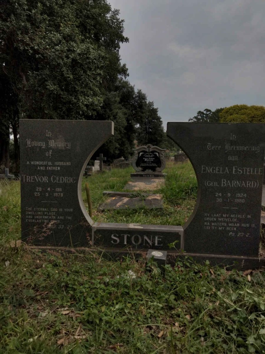 STONE Trevor Cedric 1911-1978 &amp; Engela Estelle BARNARD 1924-1980