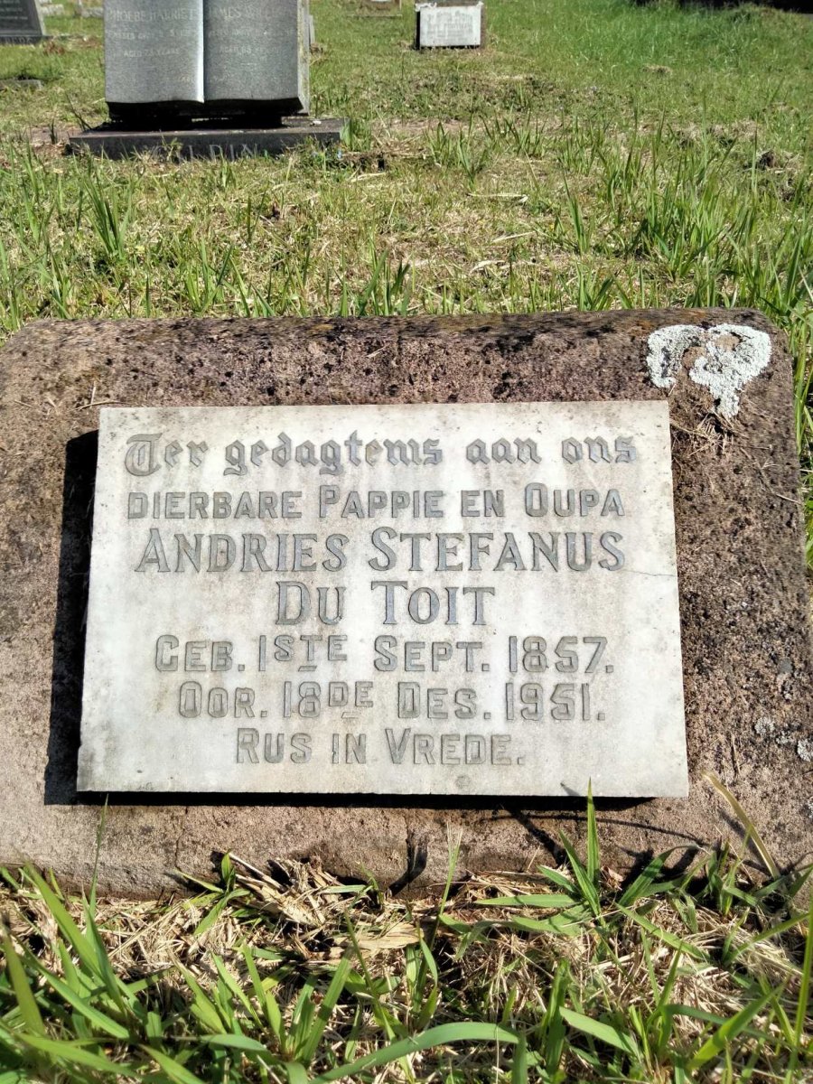 TOIT Andries Stefanus, du 1857-1951
