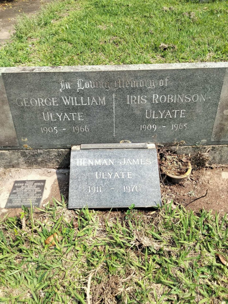 ULYATE George William 1905-1966 &amp; Iris ROBINSON 1909-1965