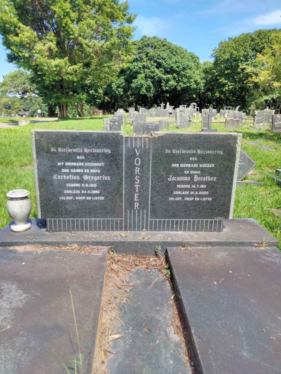 VORSTER Cornelius Gregorius 1910-1980 & Jacomina Dorothea 1911-2000