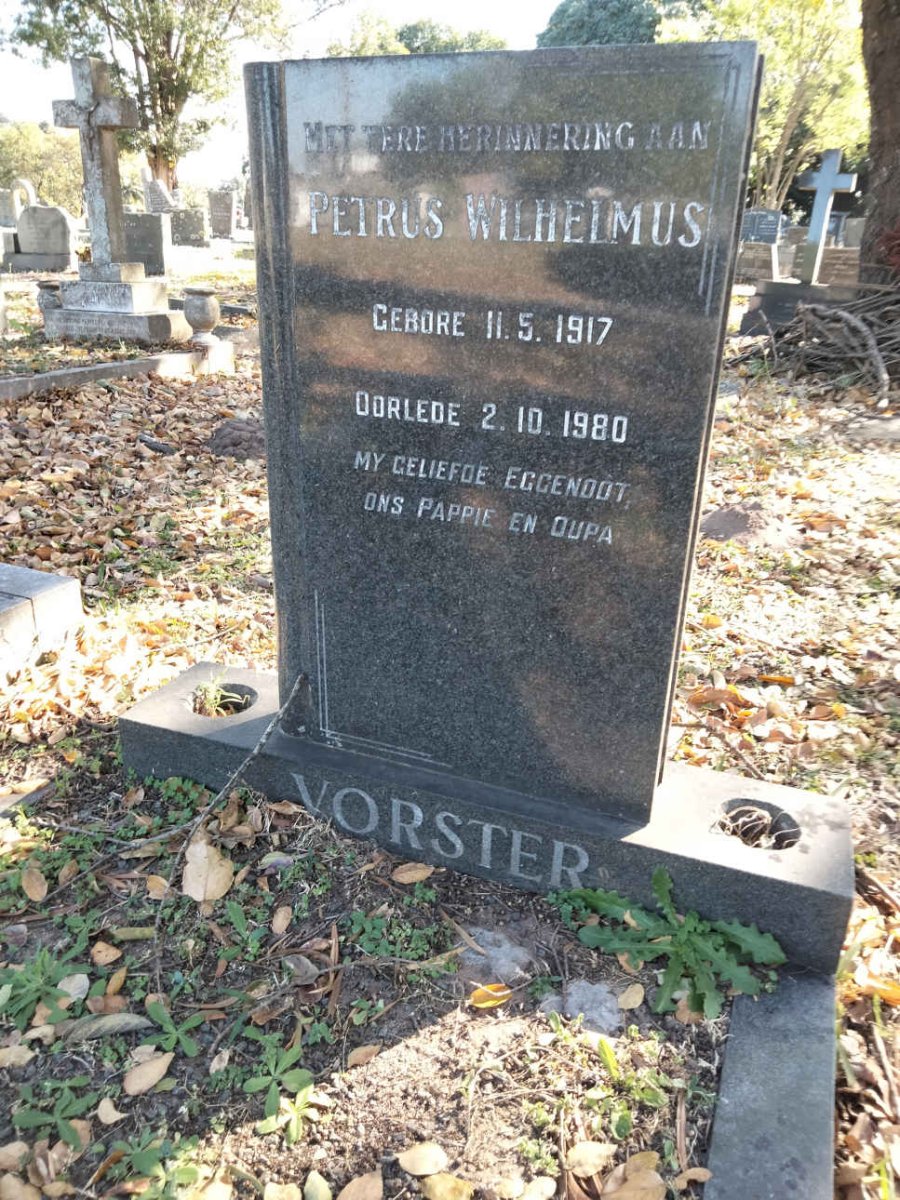VORSTER Petrus Wilhelmus 1917-1980