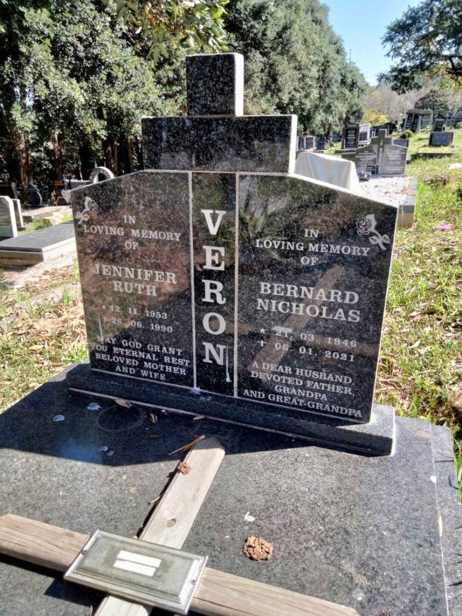 VERON Bernard Nicholas 1946-2021 &amp; Jennifer Ruth 1953-1990