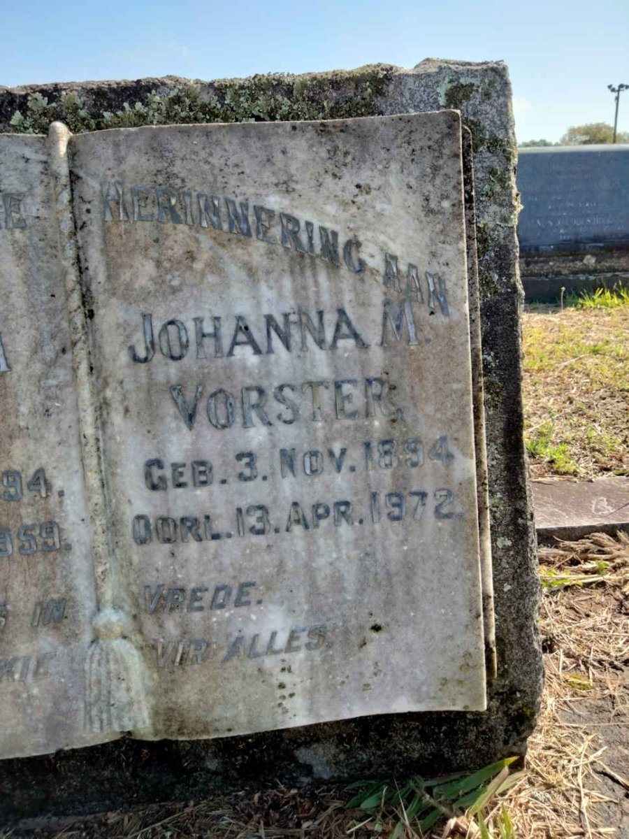 VORSTER Jan Harm 1894-1959 &amp; Johanna M. 1894-1972