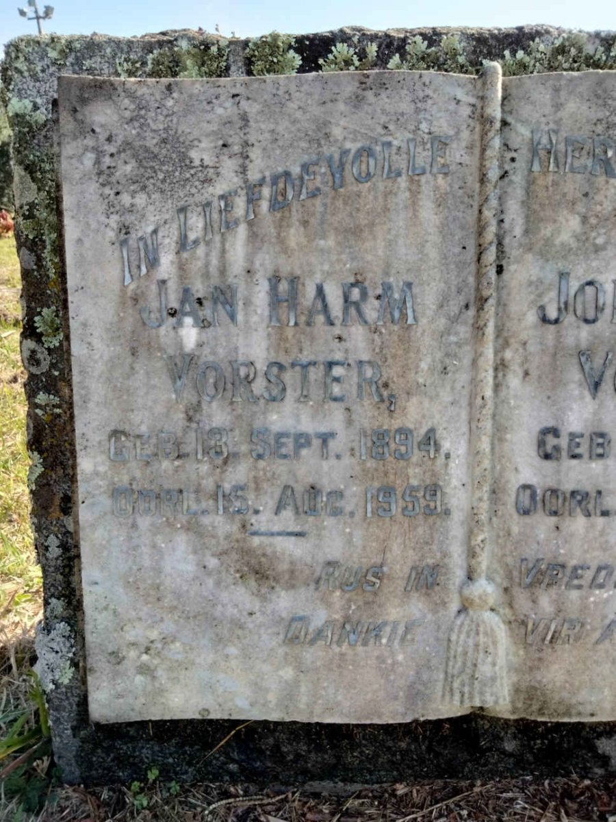 VORSTER Jan Harm 1894-1959 &amp; Johanna M. 1894-1972