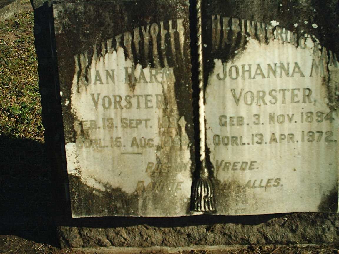 VORSTER Jan Harm 1894-1955 en Johanna M. 1894-1972