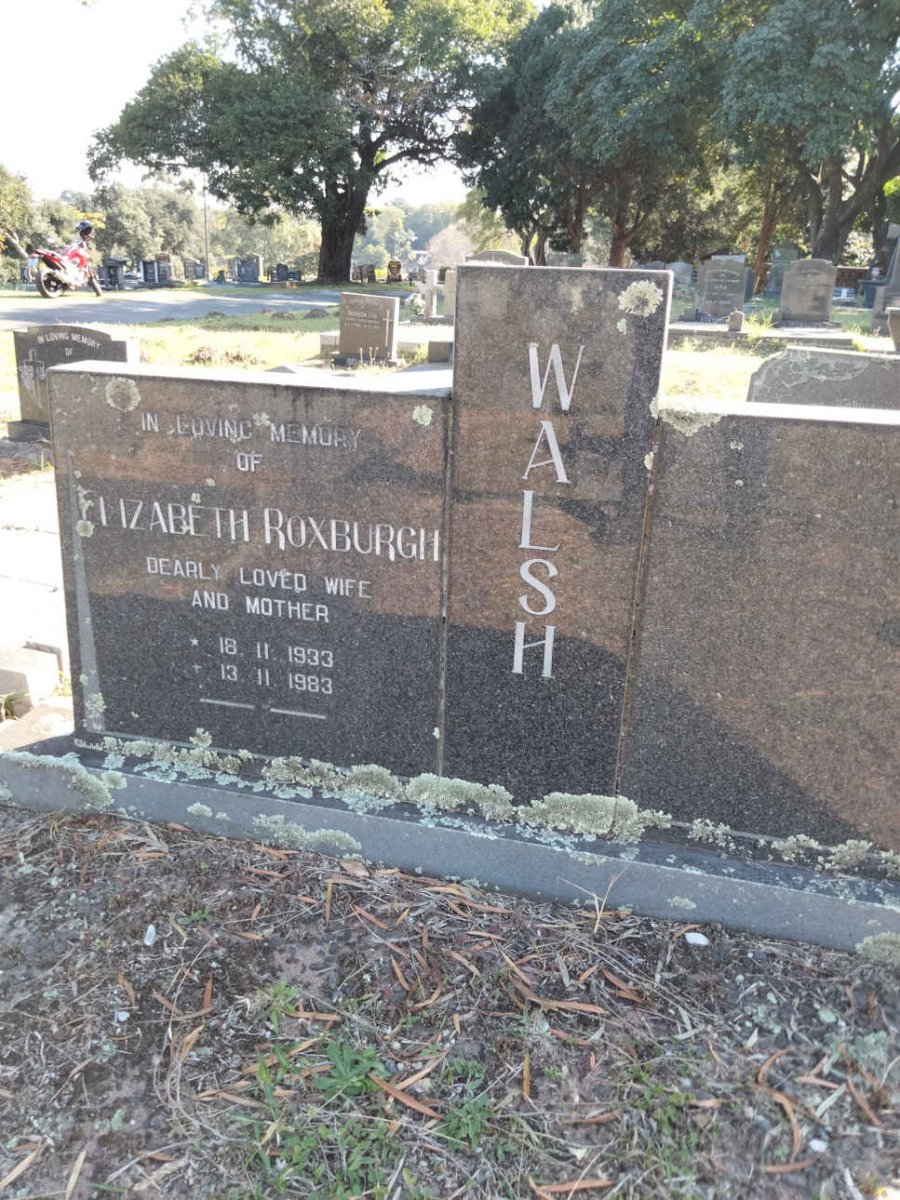 WALSH Elizabeth Roxburgh 1933-1983