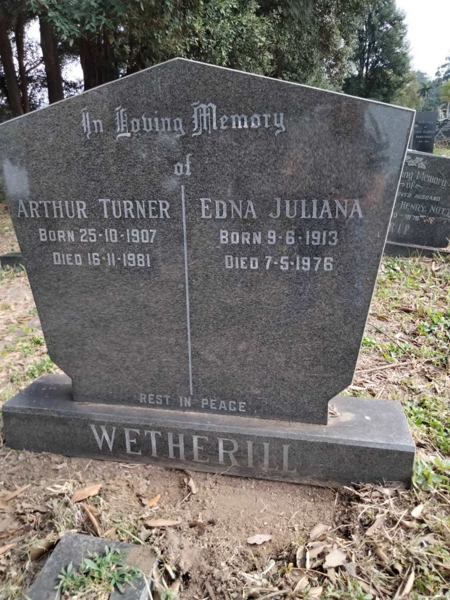 WETHERILL Arthur Turner 1907-1981 &amp; Edna Juliana 1913-1976