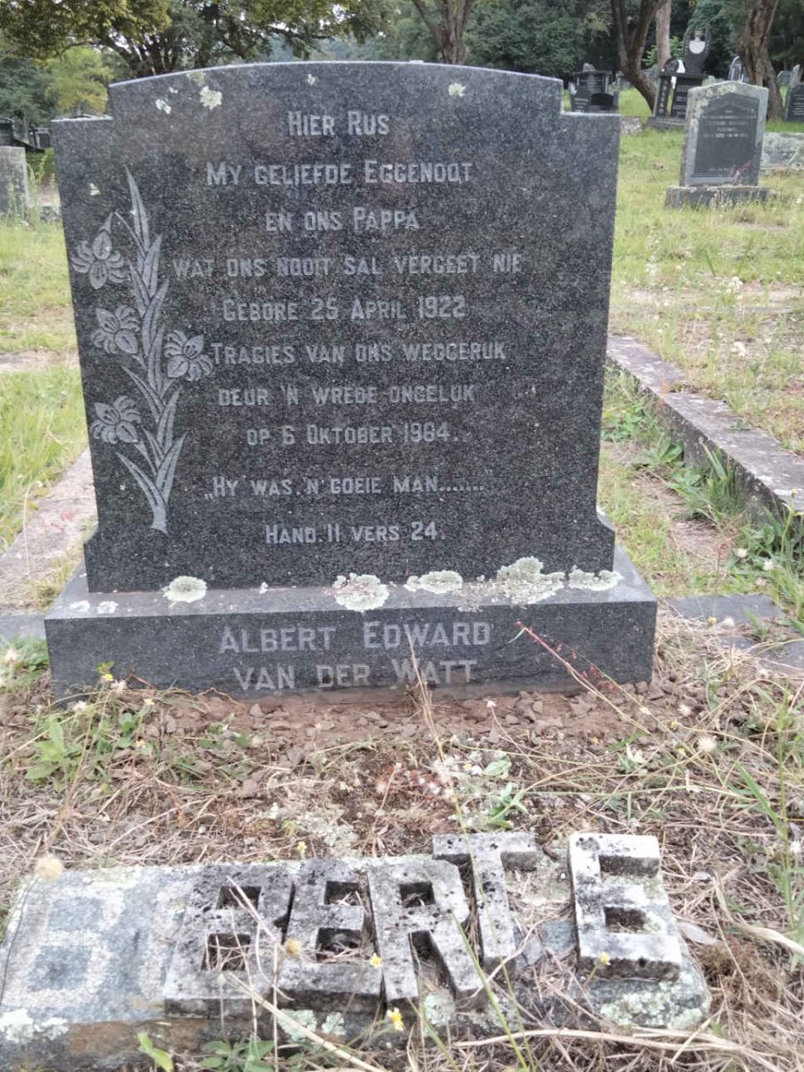 WATT Albert Edward, van der 1922-1964