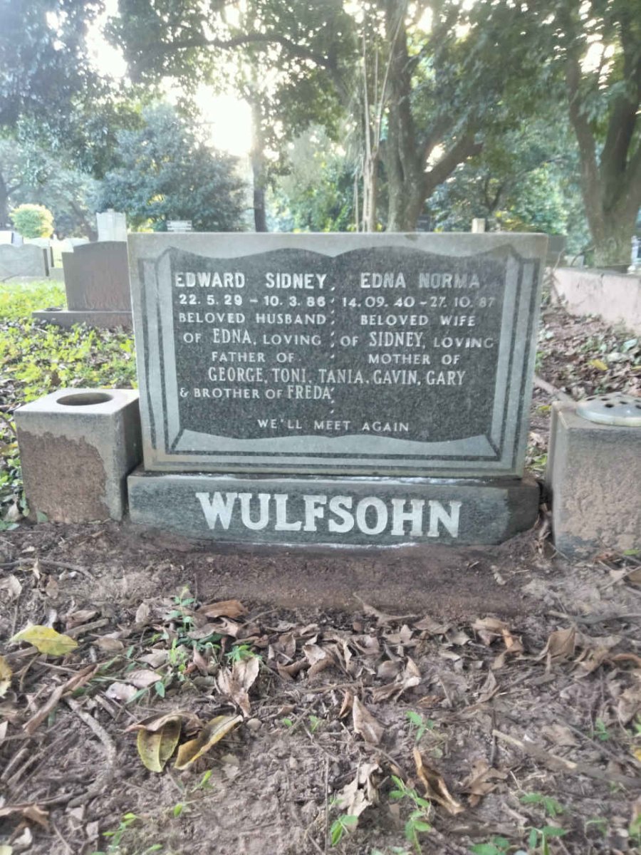 WULFSOHN Edward Sidney 1922-1986 & Edna Norma 1940-1987