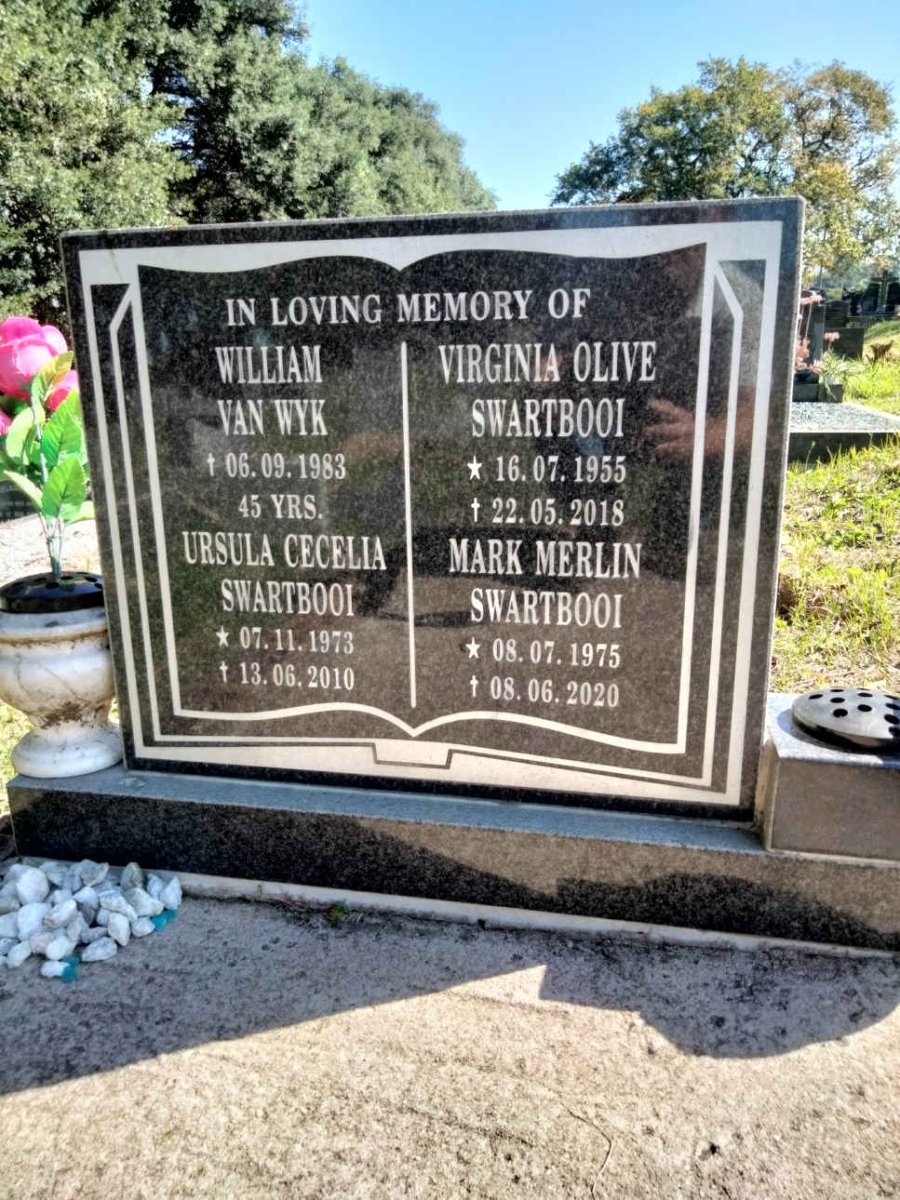 WYK William, van -1983 :: SWARTBOOI Virginia Olive 1955-2018