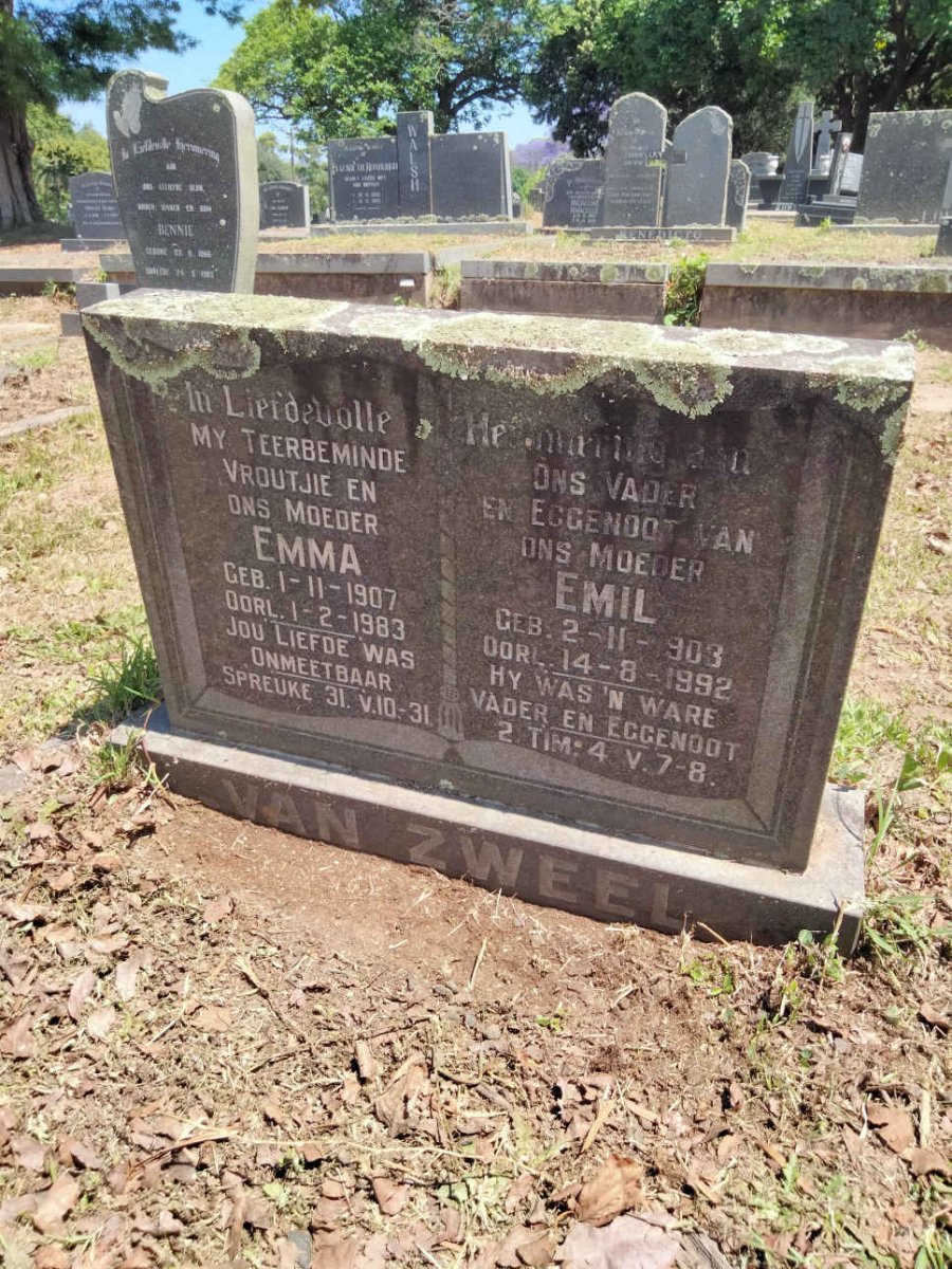 ZWEEL Emil, van 1903-1992 &amp; Emma 1907-1983