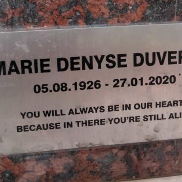 DUVERGE Marie Denyse 1926-2020