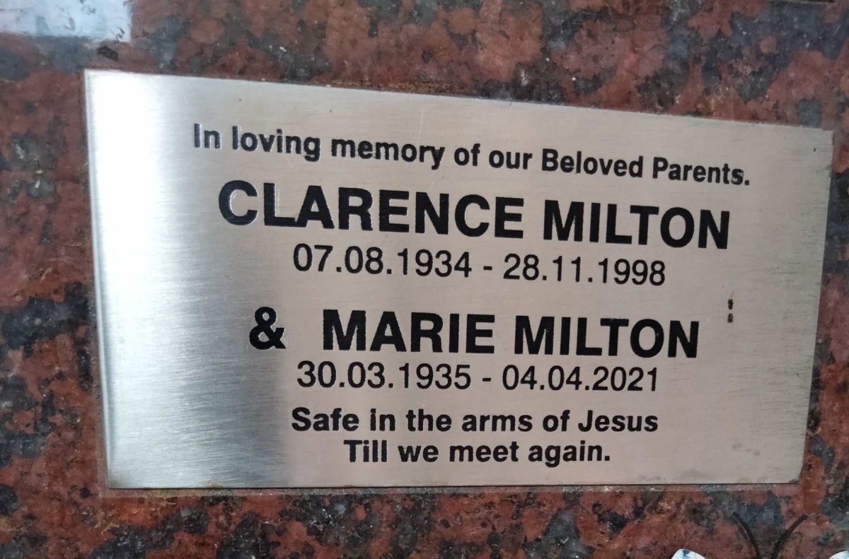 MILTON Clarence 1934-1998 & Marie 1935-2021