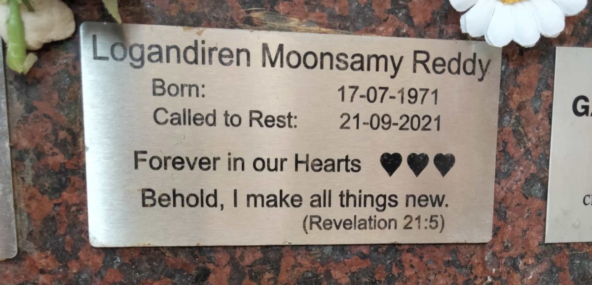 REDDY Logandiren Moonsamy 1971-2021